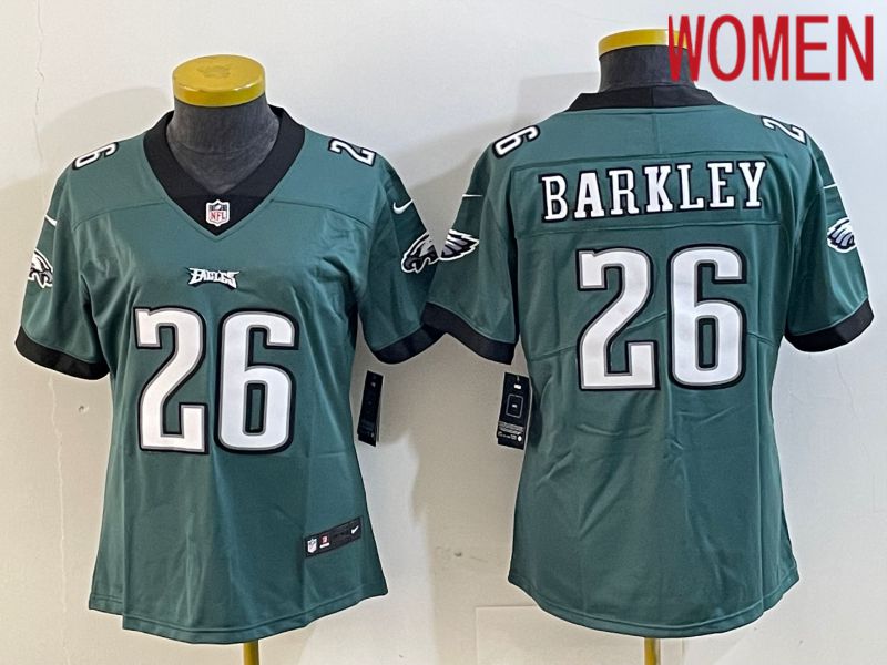 Women Philadelphia Eagles 26 Barkley Green New Nike Vapor Untouchable Limited NFL Jersey